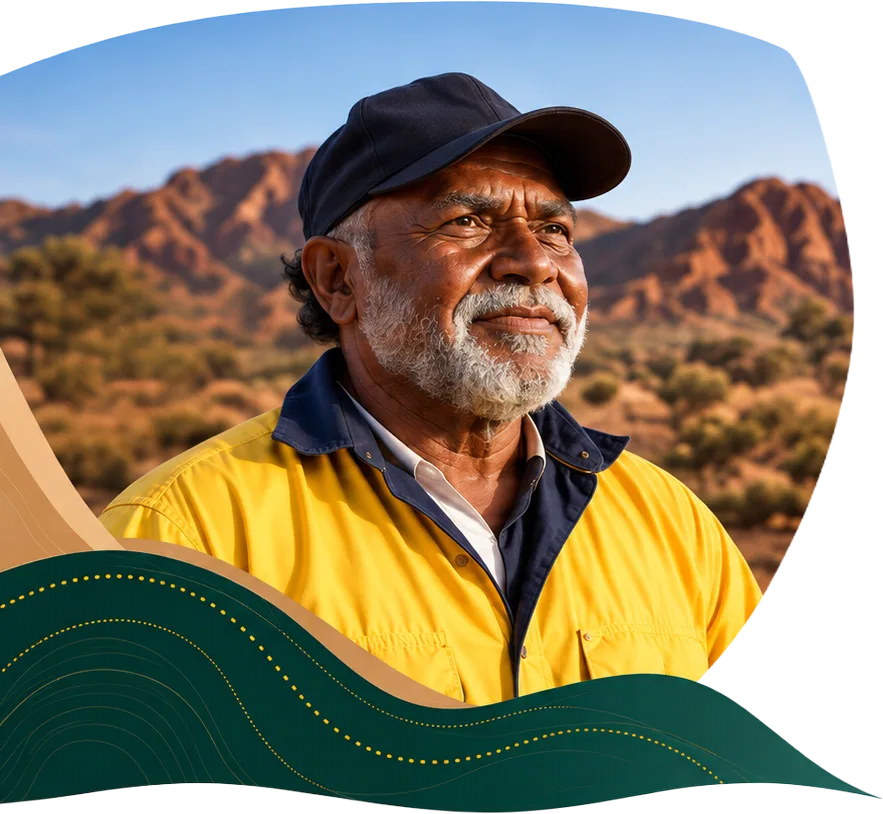 Aboriginal elder in a STAGCA cap