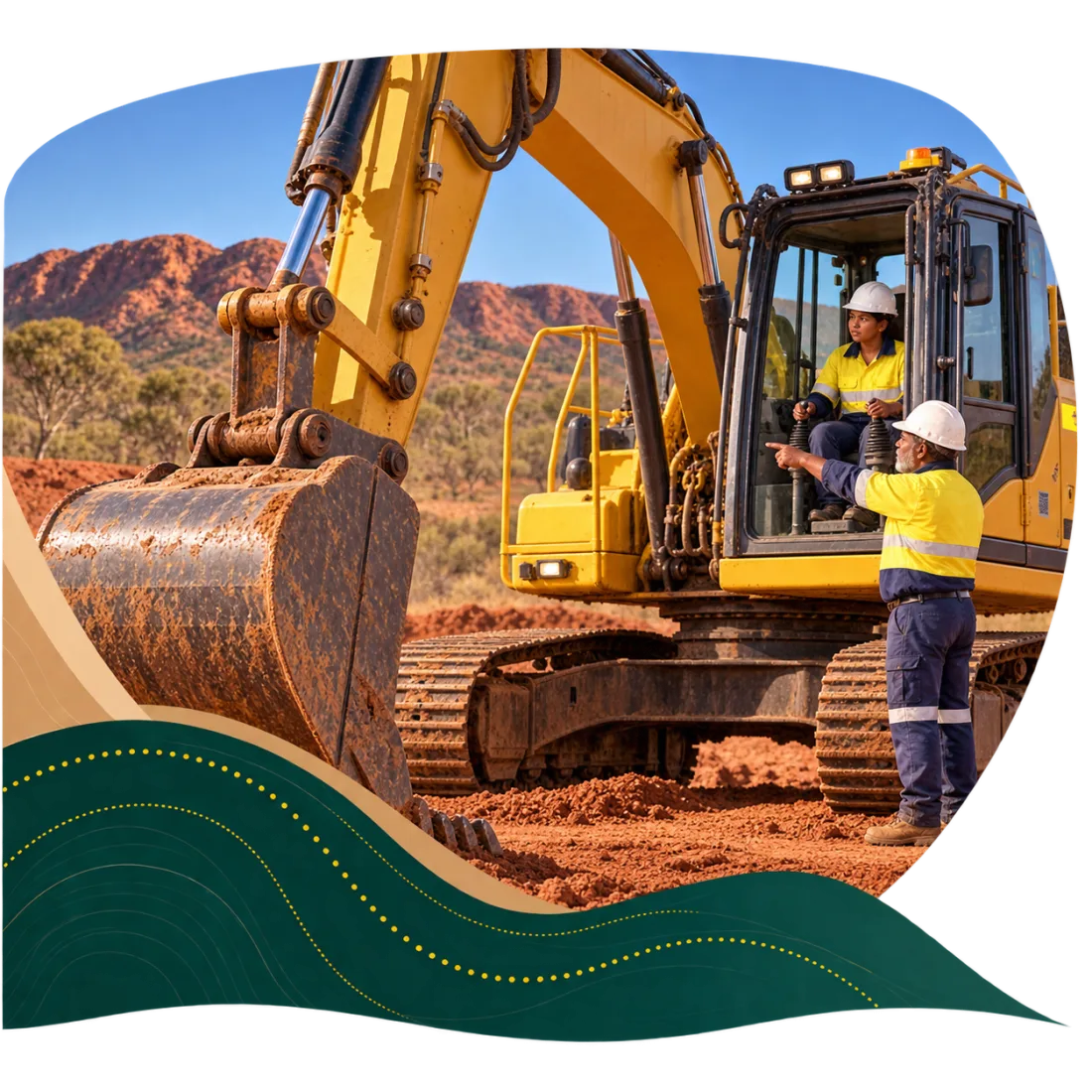 Operator training on an excavator
